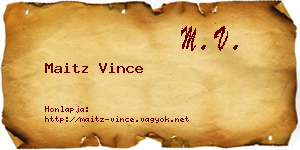 Maitz Vince névjegykártya